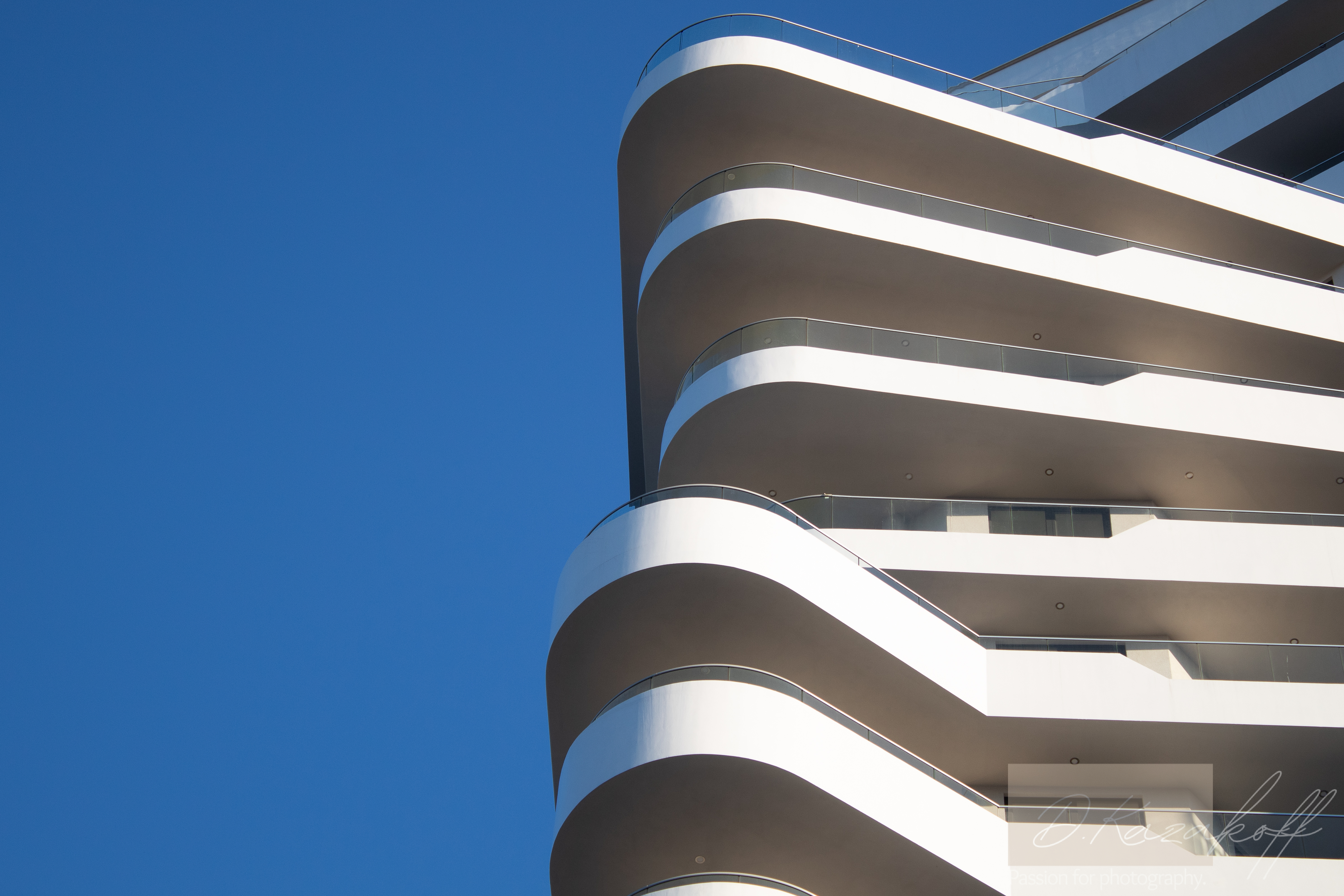Modern architecture white building facade